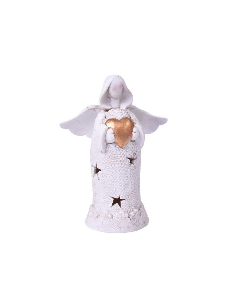 Anjo em Cerâmica Com Luz 20cm