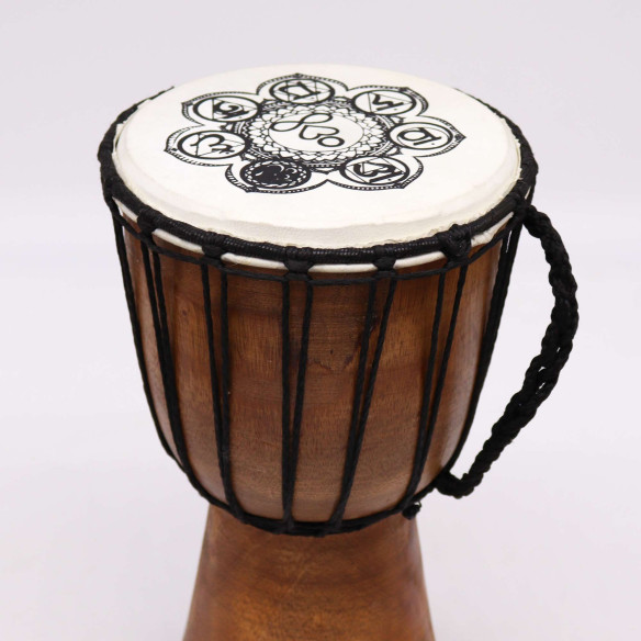 Tambor de Djembe de Topo Largo Feito à Mão - 30cm