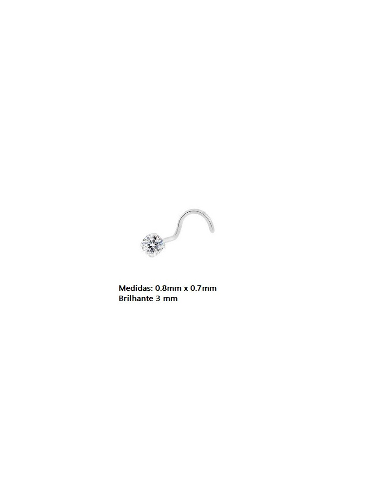 Piercing Ponta de Brilho Curvo