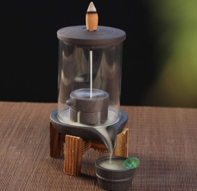 Queimador de incenso de refluxo - Cascata de casa de chá