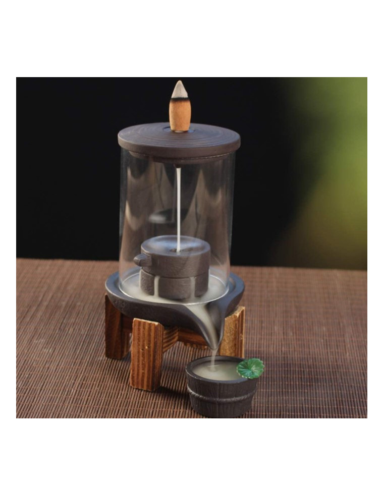 Queimador de incenso de refluxo - Cascata de casa de chá