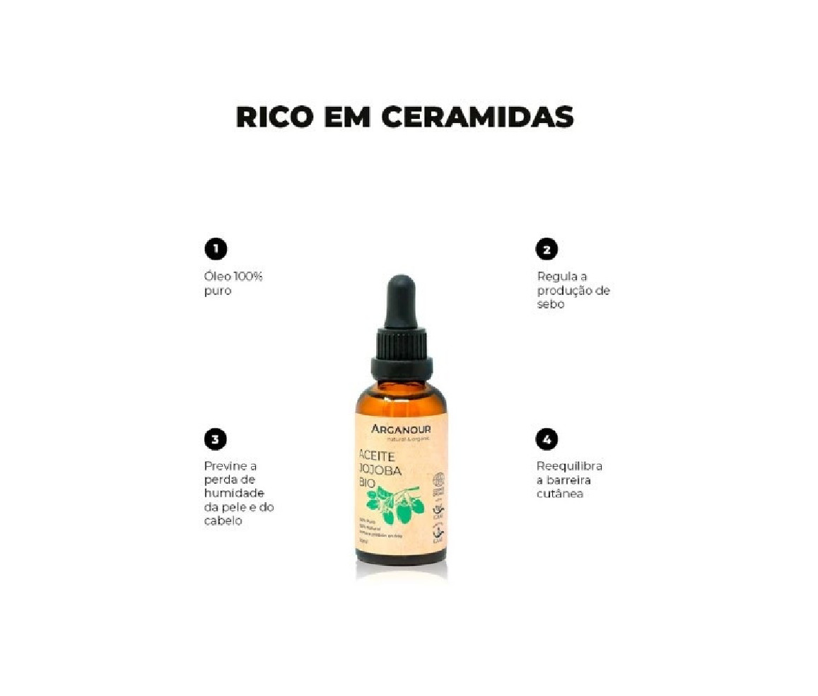 Óleo de Jojoba Biológico 100% puro. 50ml.