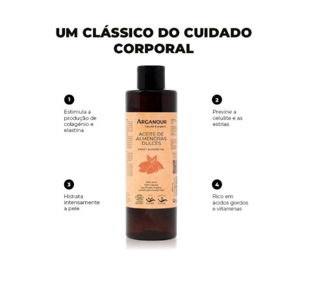 Óleo de amêndoas doces 250 ml