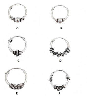 Argola Bali Trabalhada 8 mm