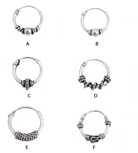 Argola Bali Trabalhada 8 mm